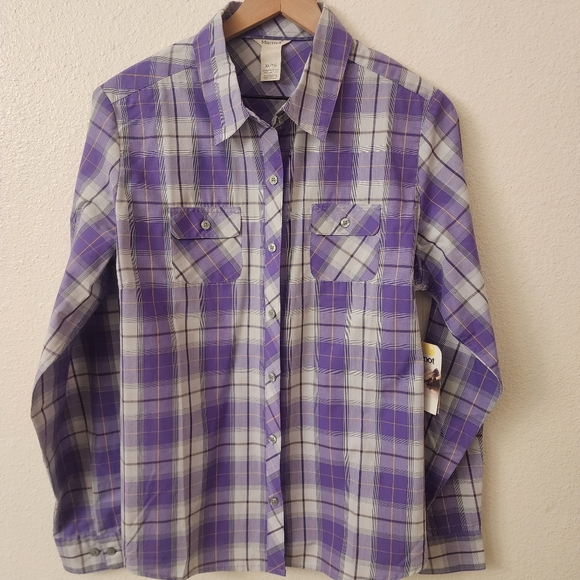 NWT Marmot Kate LS Longsleeve Purple Gray UPF/UV 20 Performance Shirt Womens XL - Picture 1 of 12